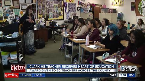 High school teacher receives Heart of Education award