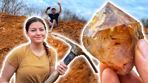 Finding RARE Gemstones With Girlfriend, Shovel Hit Something HUGE!!