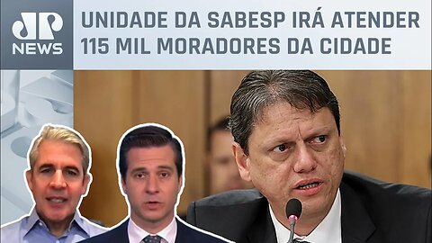 Tarcisio de Freitas inaugura nova estação de tratamento de esgoto em SP; Beraldo e d'Avila analisam