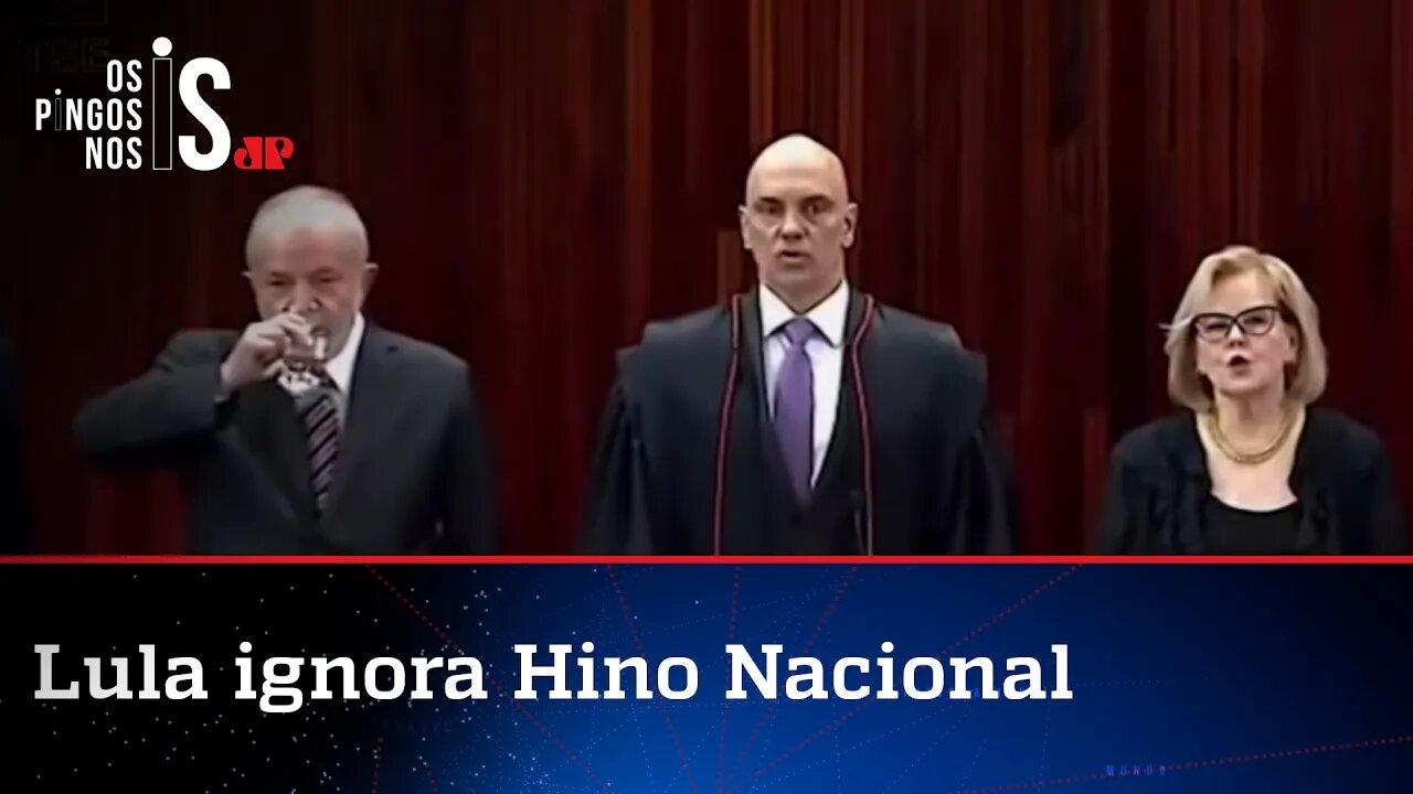 Lula bebe água e não canta o Hino Nacional durante diplomação no TSE