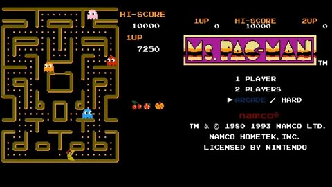 1982 Ms. Pac-Man. Arcade Game. No Commentary Gameplay. | Piso games