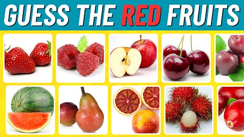 Guess The Red Colored Fruits in 3 Seconds 🍎 | Fruit Quiz Challenge