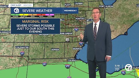 Isolated storms possible south