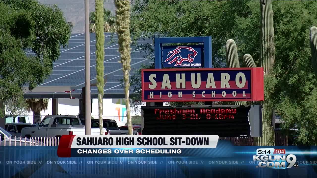 Sahuaro high school students held sit-down due to schedule changes