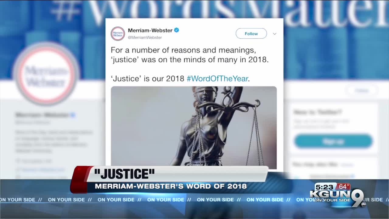 Merriam-Webster's 2018 Word of the Year is 'justice'