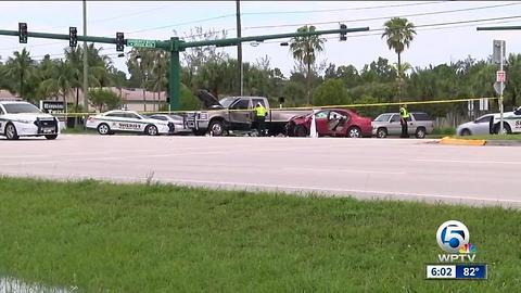 One person seriously injured in rollover crash at Okeechobee Boulevard and Sansbury Way
