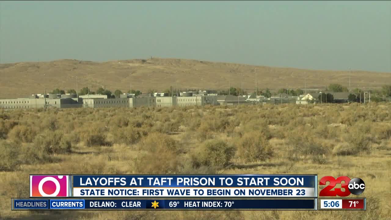 Layoffs at Taft Prison to Start in November