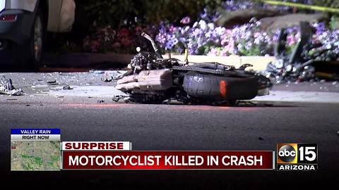 Motorcyclist killed in crash in Surprise