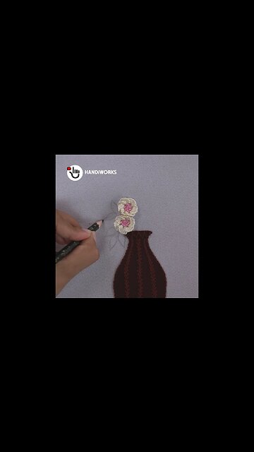 Embroidery flower vase design with fabrics - #art #fabric #diy #embroidery