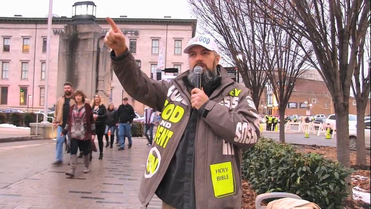 Kid Rock IS ON HIS WAY TO HELL - Concert Street Preaching In Louisville, KY - Kerrigan Skelly