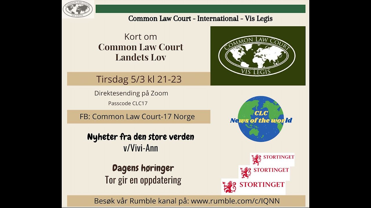 5.3.24: Common Law Court, innmelding, CLC bilskilt, og news