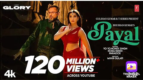 PAYAL SONG (Official Video): YO YO HONEY SINGH | NORA FATEHI | PARADOX | GLORY | BHUSHAN KUMAR