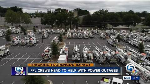 FPL crews helping with power outages in areas affected by Florence