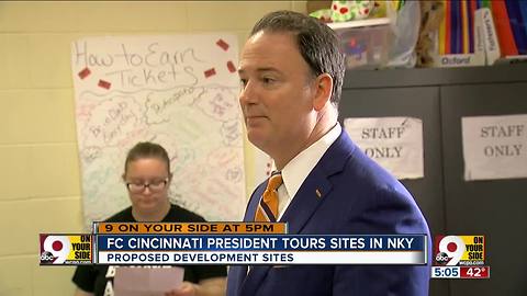 FC Cincinnati president tours stadium sites in NKY