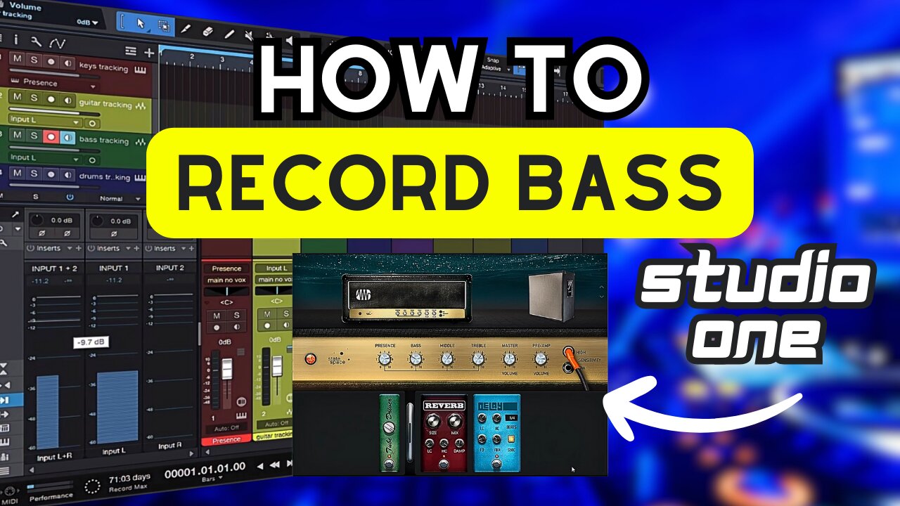 How to record Bass Guitar in STUDIO ONE 6!