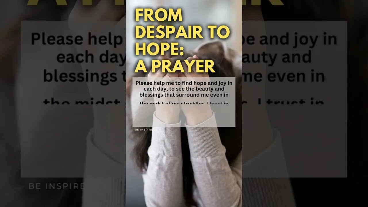 MINUTE PRAYER | From Despair to Hope: A Prayer for Healing from Depression #unitedstates