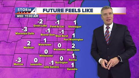 Sunny and windy Wednesday, highs in the 20s