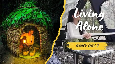 EP-3 What is it like to go camping in the wild in the heavy rain in winter - Living Alone