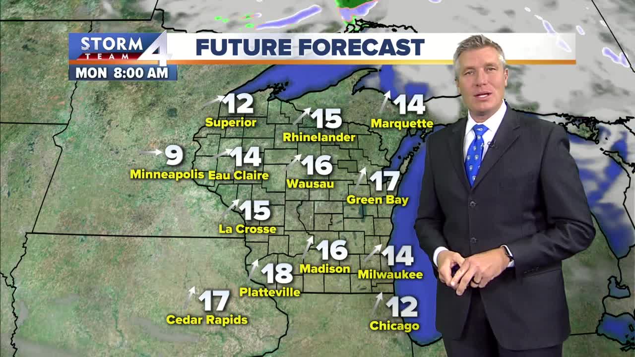 Mostly sunny, breezy and chilly Sunday