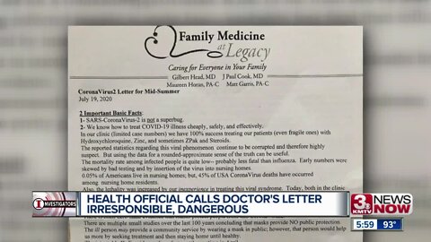 "Irresponsible and dangerous": Douglas County health official speaks out against COVID-19 letter