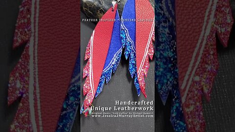 FOURTH OF JULY, 4 inch, leather feather earrings