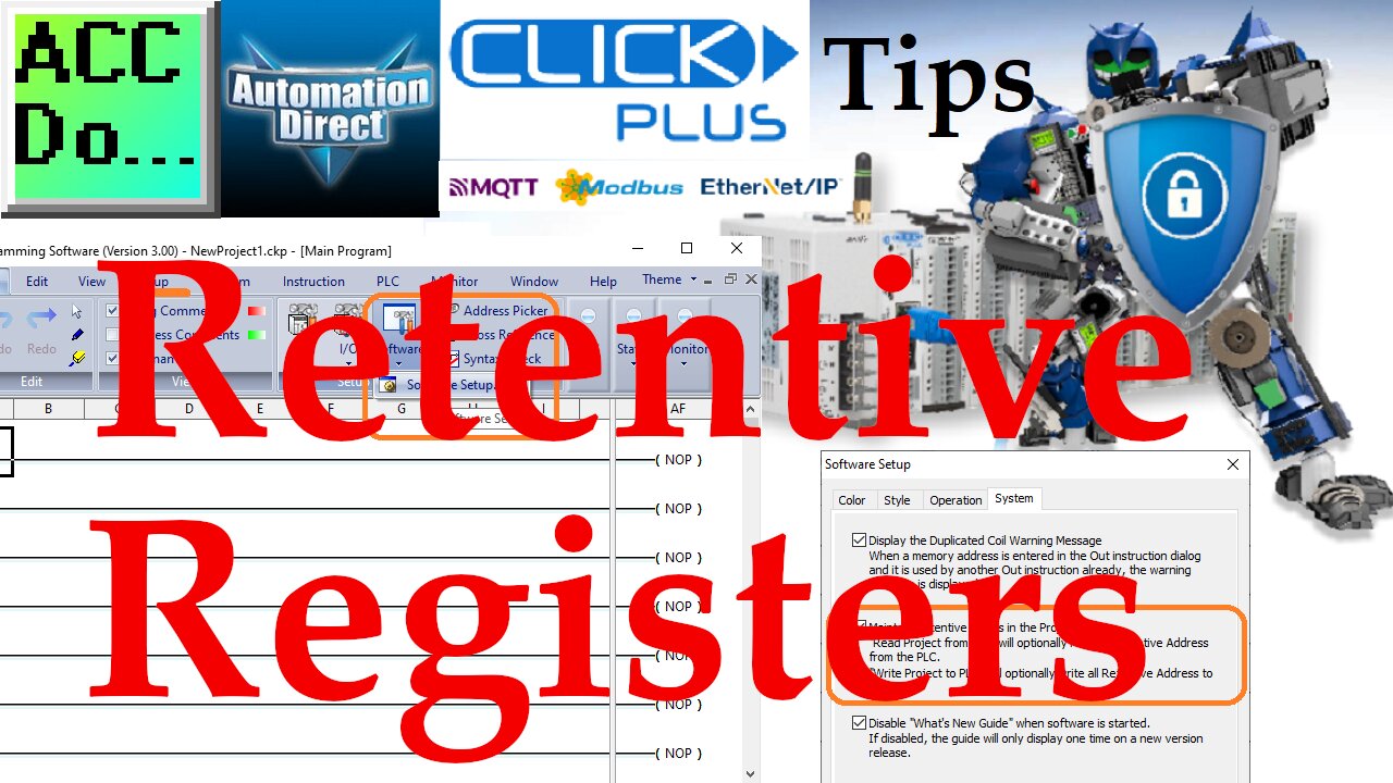 Click PLC Retentive Registers