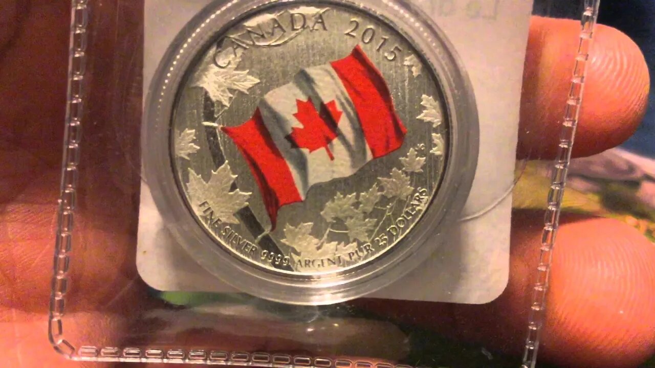 2015 Silver Canada 25 For 25 Coin: 50th Anniversary of the Canadian Flag Unpackaging