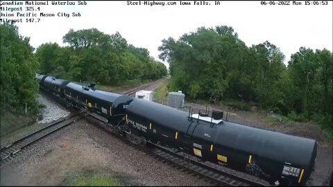 CSX YN2 Leading SB UP Ethanol at Mills Tower on June 6, 2022 # Steel Highway #