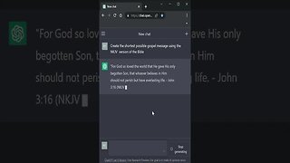 Chat GPT: Shortest Gospel Message