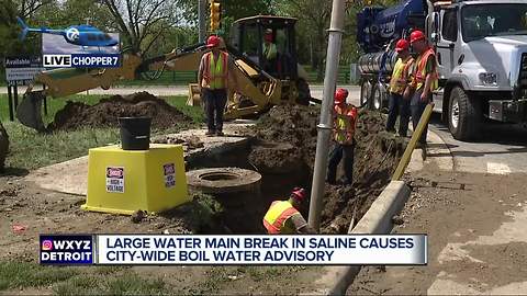 Large water main break in Saline causes city-wide boil water advisory