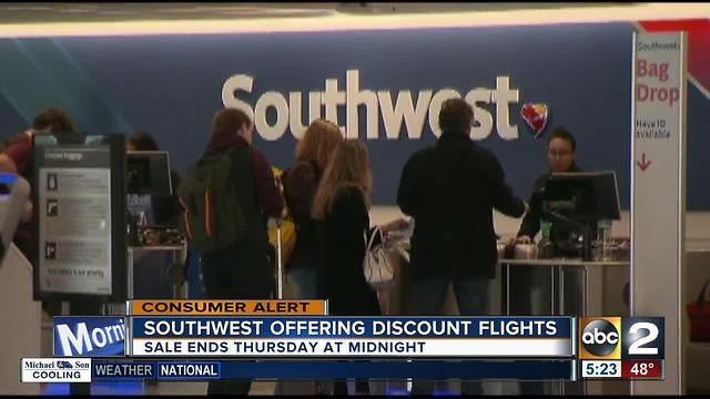 Southwest Airlines offering discount flights