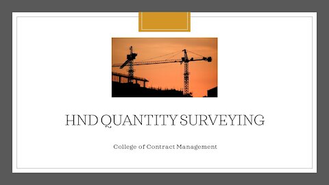 HND Quantity Surveying |