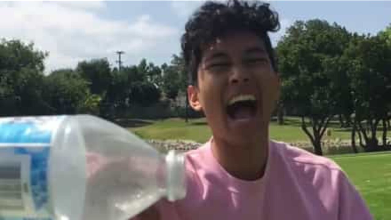 Young man impresses with Bottle Cap Challenge