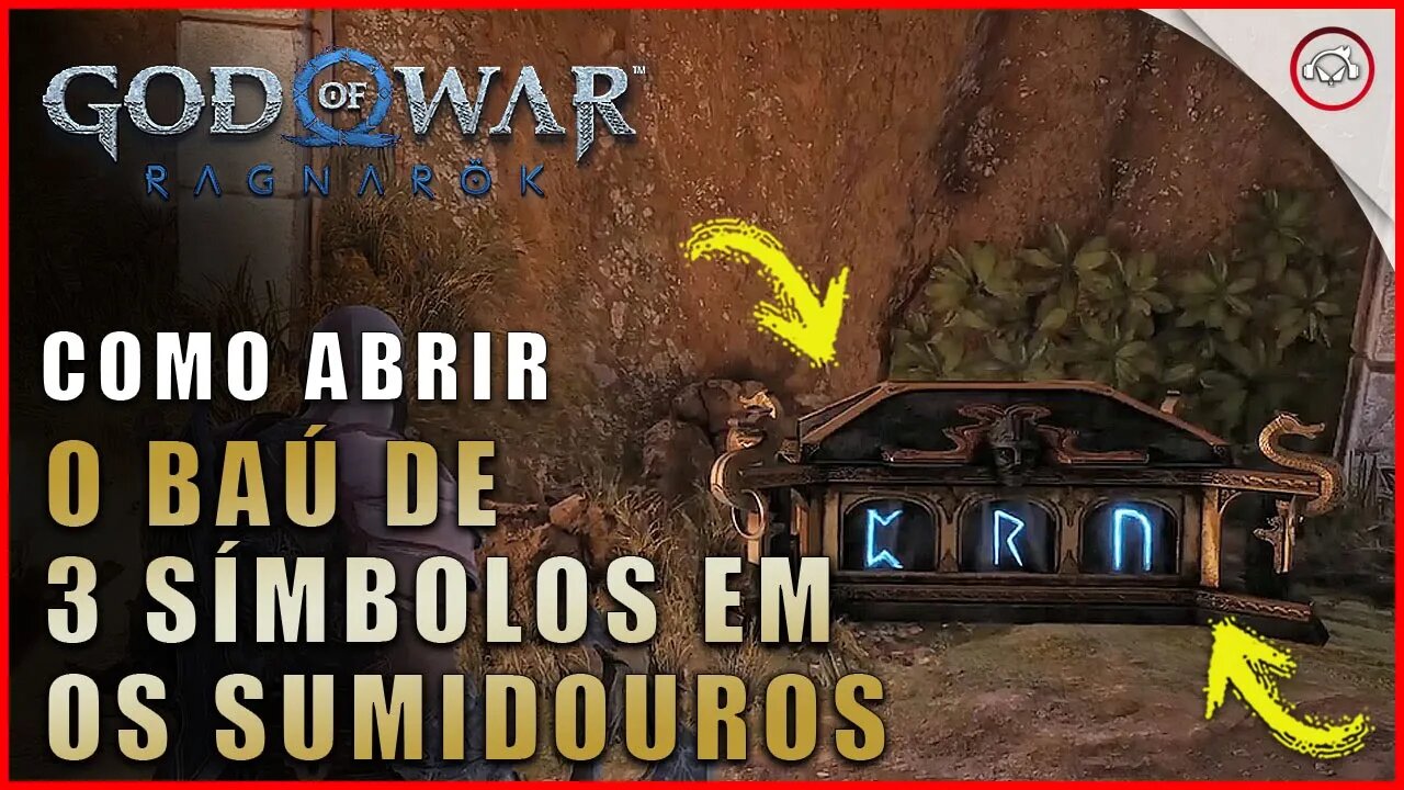 God of war Ragnarok, Como desbloquear o baú de 3 símbolos em os Sumidouros | Super dica