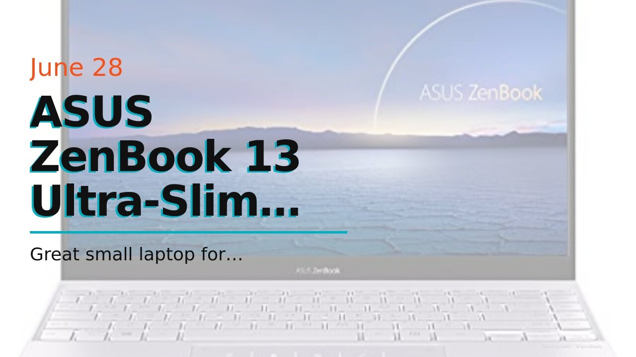 ASUS ZenBook 13 Ultra-Slim Laptop, 13.3” Full HD WideView, 8th Gen Intel Core i5-8265U, 8GB LPD...