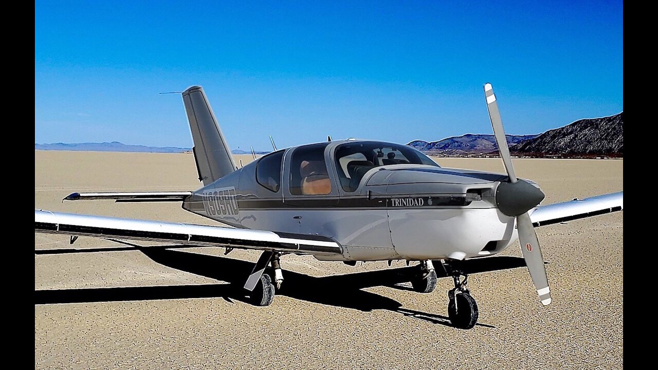 Landing in the Black Rock City "Burning Man" airport on the dry alkali bed