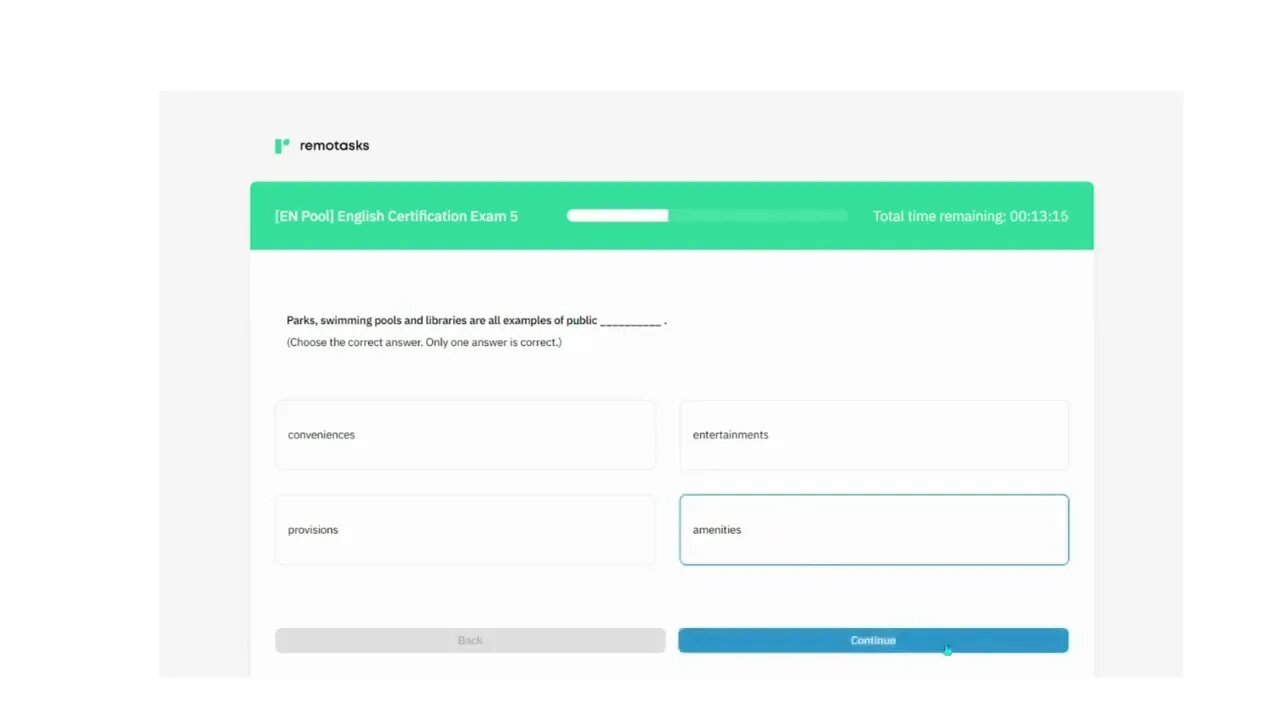 Remotasks EN POOL English Certification Exam 5.