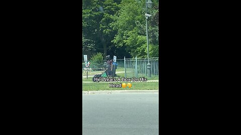 Homeless Man Wears A Box On His Head!!😔