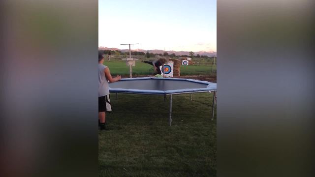 Girl Tries To Flip On A Trampoline And Fails