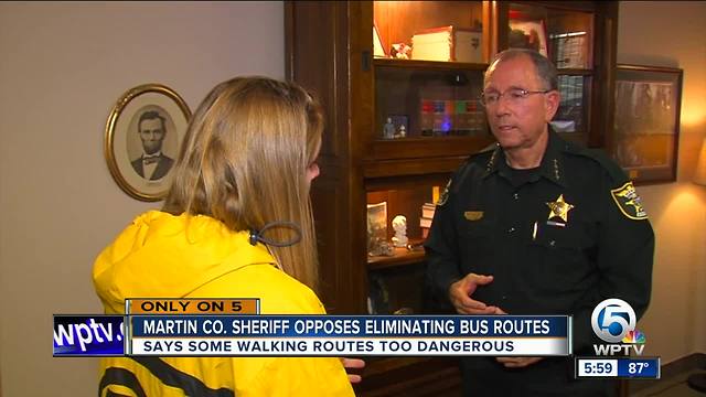 Martin County Sheriff William Snyder opposes eliminaing bus routes