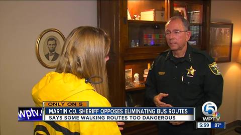 Martin County Sheriff William Snyder opposes eliminaing bus routes