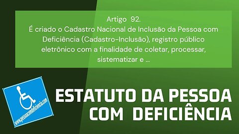 Estatuto da Pessoa com Deficiência - Art. 92