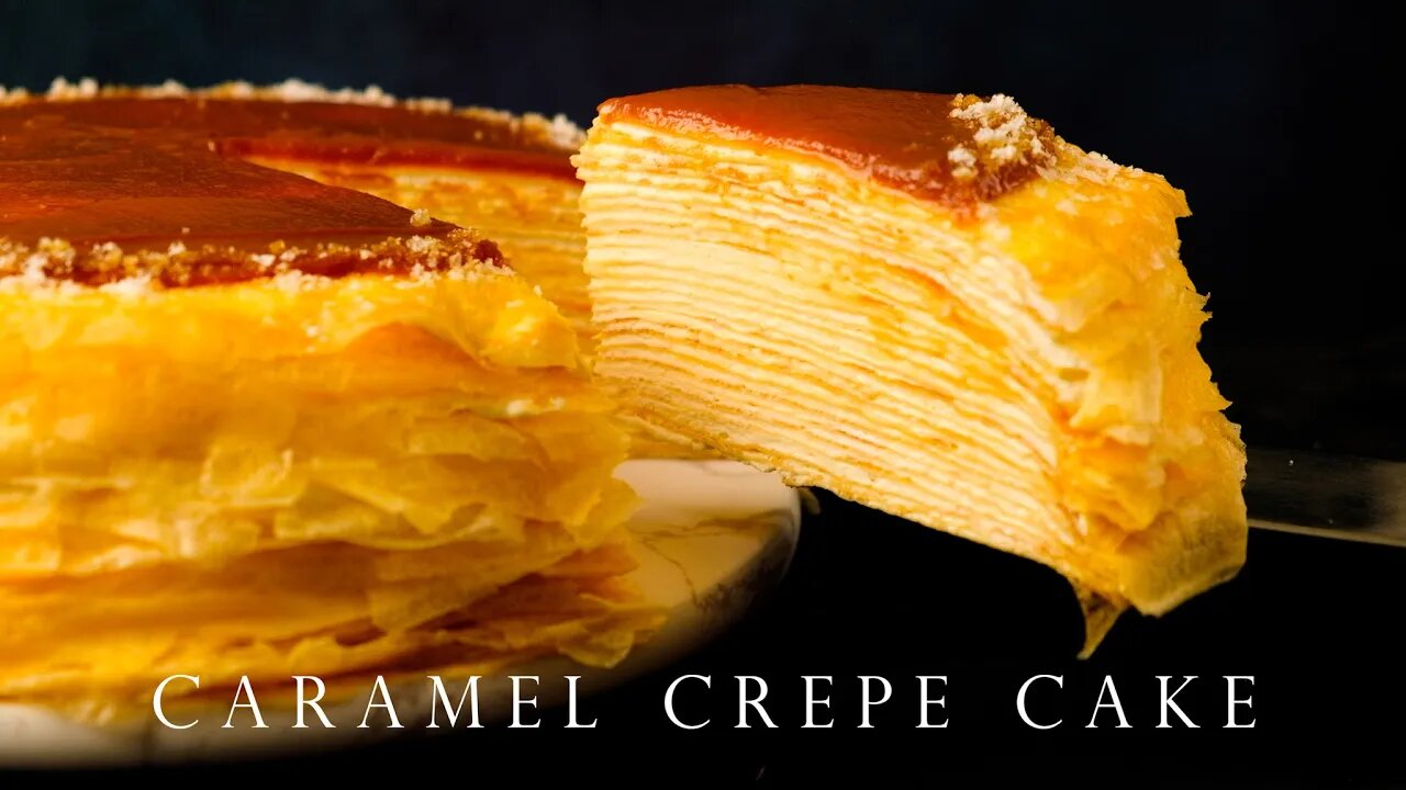 免烤箱 焦糖千層蛋糕 詳細步驟 ┃Caramel crepe cake