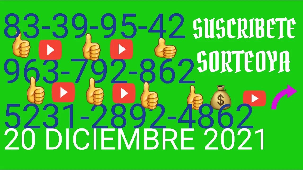 SORTEOYA NUMERO PROBABLE 20 DICIEMBRE 2021