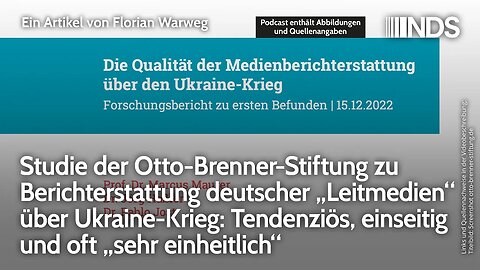 Studie zu Berichterstattung dt. Leitmedien zu Ukraine-Krieg: Tendenziös, einseitig, sehr einheitlich