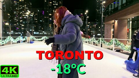 【4K】Sub zero Toronto The Well | Saturday Night Downtown walk 🇨🇦