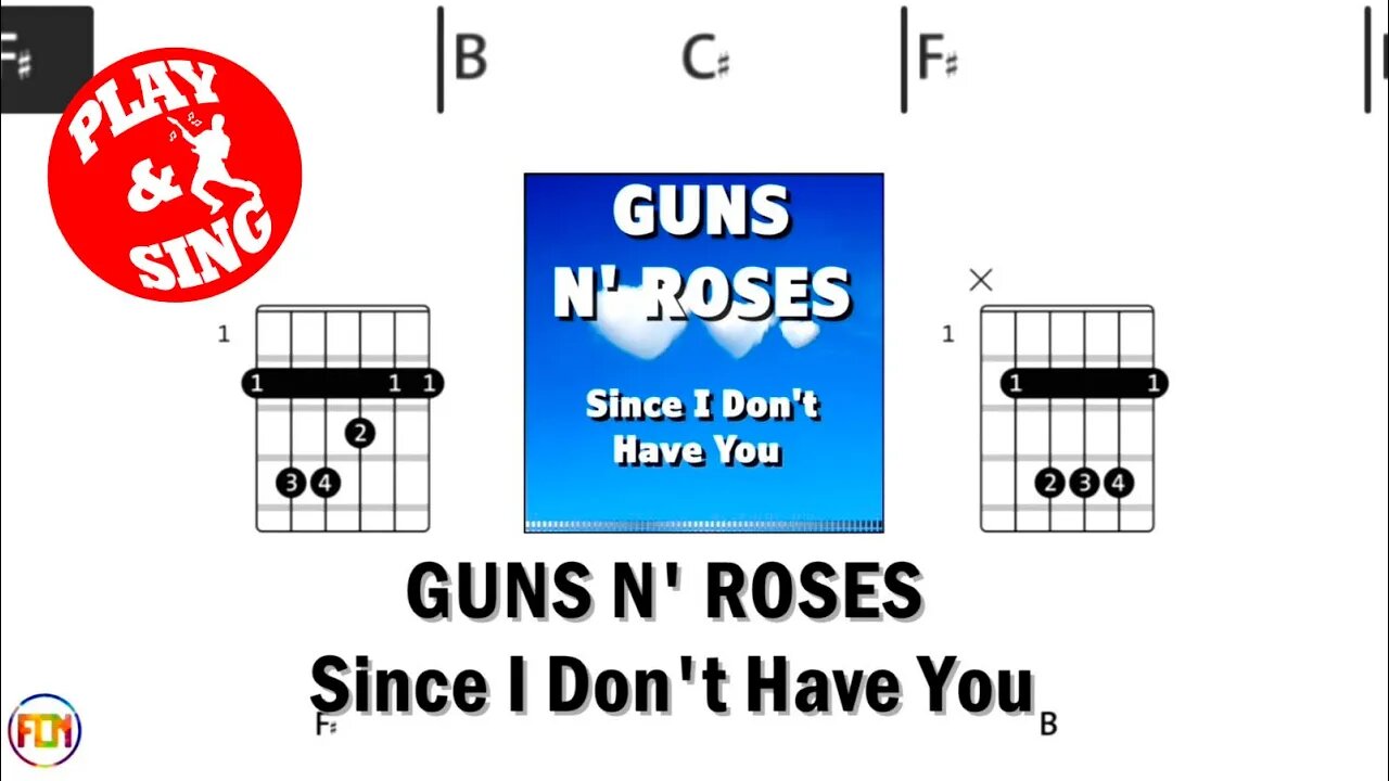 GUNS N' ROSES Since I Don't Have You FCN GUITAR CHORDS & LYRICS