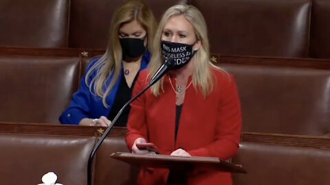 Marjorie Taylor Greene Wears Mask With SAVAGE Message To Joe Biden