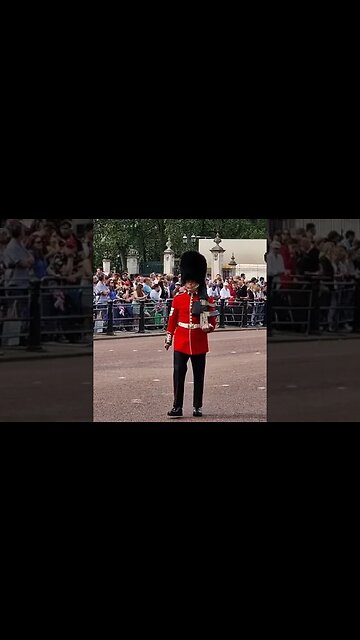 Kings guard crossing the road on the mall #buckinghampalace