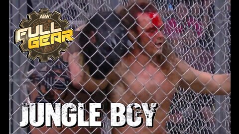 Jungle Boy takes it to the top of the Cage on Luchsaurus AEW Full Gear 11.19.22